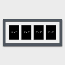 Load image into Gallery viewer, Multi Photo Picture Frame | Holds 4 7&quot;x5&quot; Photos in a 29mm Dark Grey Frame - Multi Photo Frames
