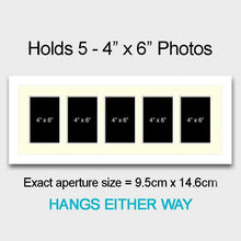 Load image into Gallery viewer, Multi Photo Picture Frame Holds 5 6&quot;x4&quot; Photos in a 22mm White Wood Frame - Multi Photo Frames
