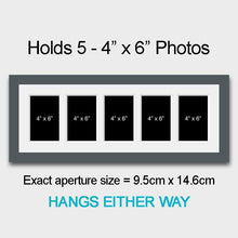 Load image into Gallery viewer, Multi Photo Picture Frame Holds 5 6&quot;x4&quot; Photos in a 29mm Dark Grey Frame - Multi Photo Frames
