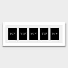 Load image into Gallery viewer, Multi Photo Picture Frame Holds 5 7&quot;x5&quot; photos 22mm White Wood Frame - Multi Photo Frames

