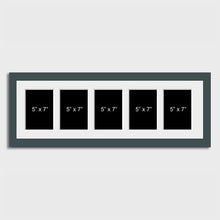Load image into Gallery viewer, Multi Photo Picture Frame Holds 5 7&quot;x5&quot; photos in a 29mm Dark Grey Wooden Frame - Multi Photo Frames
