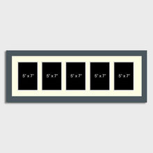 Load image into Gallery viewer, Multi Photo Picture Frame Holds 5 7&quot;x5&quot; photos in a 29mm Dark Grey Wooden Frame - Multi Photo Frames
