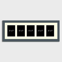 Load image into Gallery viewer, Multi Photo Picture Frame Holds 5 7&quot;x5&quot; photos in a 29mm Dark Grey Wooden Frame - Multi Photo Frames
