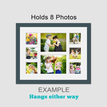 Load image into Gallery viewer, Multi Photo Picture Frame Holds 6 4&quot;x4&quot; and 2 8&quot;x6&quot; Photos in a Dark Grey Wood Frame - Multi Photo Frames
