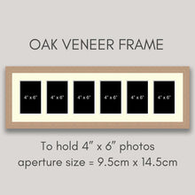 Load image into Gallery viewer, Multi Photo Picture Frame Holds 6 6&quot;x4&quot; Photos in a 20mm Oak Veneer Frame - Multi Photo Frames
