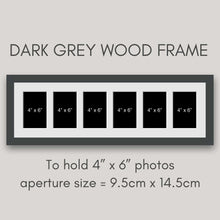 Load image into Gallery viewer, Multi Photo Picture Frame Holds 6 6&quot;x4&quot; Photos in a 29mm Dark Grey Frame - Multi Photo Frames
