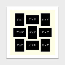 Load image into Gallery viewer, Multi Photo Picture Frame Holds 9 5&quot;x7&quot; Photos in a 33mm White Wood Frame - Multi Photo Frames
