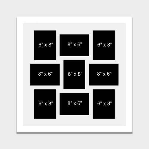 Multi Photo Picture Frame Holds 9 8