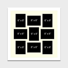 Load image into Gallery viewer, Multi Photo Picture Frame Holds 9 8&quot;x6&quot; Photos in a 33mm White Frame - Multi Photo Frames
