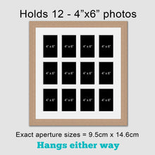 Load image into Gallery viewer, Multi Photo Picture Frame to Hold 12 6&quot;x4&quot; photos in Oak Veneer - Multi Photo Frames
