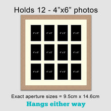 Load image into Gallery viewer, Multi Photo Picture Frame to Hold 12 6&quot;x4&quot; photos in Oak Veneer - Multi Photo Frames
