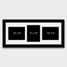 Load image into Gallery viewer, Multi Photo Picture Frame to Hold 3 10x8 Photos in a Black Wood Frame - Multi Photo Frames
