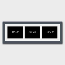 Load image into Gallery viewer, Multi Photo Picture Frame to Hold 3 10&quot;x8&quot; Photos in a Grey Wooden Frame - Multi Photo Frames

