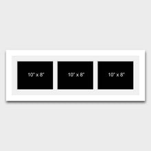Load image into Gallery viewer, Multi Photo Picture Frame to Hold 3 10&quot;x8&quot; Photos in a White Wood Frame - Multi Photo Frames
