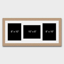 Load image into Gallery viewer, Multi Photo Picture Frame to Hold 3 10&quot;x8&quot; Photos in an Oak Veneer Frame - Multi Photo Frames

