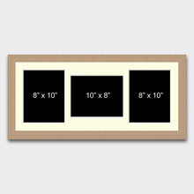 Load image into Gallery viewer, Multi Photo Picture Frame to Hold 3 10&quot;x8&quot; Photos in an Oak Veneer Frame - Multi Photo Frames
