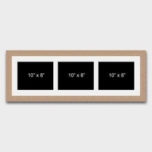Load image into Gallery viewer, Multi Photo Picture Frame to Hold 3 10&quot;x8&quot; Photos in an Oak Veneer Frame - Multi Photo Frames
