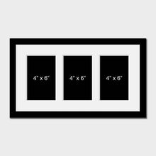 Load image into Gallery viewer, Multi Photo Picture Frame to hold 3 4&quot; x 6&quot; Photos in a Black Frame - Multi Photo Frames
