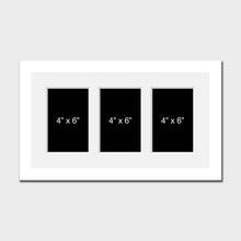 Load image into Gallery viewer, Multi Photo Picture Frame to hold 3 4&quot; x 6&quot; Photos in a White Frame - Multi Photo Frames
