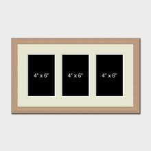 Load image into Gallery viewer, Multi Photo Picture Frame to hold 3 4&quot; x 6&quot; Photos in an Oak Veneer Frame - Multi Photo Frames

