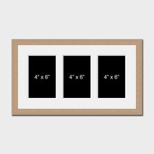 Load image into Gallery viewer, Multi Photo Picture Frame to hold 3 4&quot; x 6&quot; Photos in an Oak Veneer Frame - Multi Photo Frames
