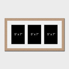 Load image into Gallery viewer, Multi Photo Picture Frame to hold 3 5&quot;x7&quot; Photos in a Oak Veneer Frame - Multi Photo Frames

