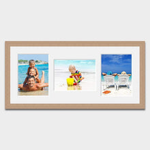 Load image into Gallery viewer, Multi Photo Picture Frame to hold 3 6&quot; x 8&quot; Mixed Photos in an Oak Veneer Frame - Multi Photo Frames
