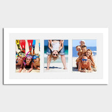 Load image into Gallery viewer, Multi Photo Picture Frame to Hold 3 6&quot; x 8&quot; Photos in a White Wood Frame - Multi Photo Frames
