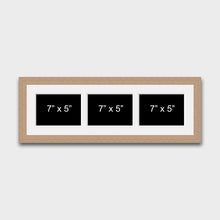 Load image into Gallery viewer, Multi Photo Picture Frame to hold 3 7&quot;x5&quot; Photos in an Oak Veneer Frame - Multi Photo Frames
