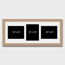 Load image into Gallery viewer, Multi Photo Picture Frame to Hold 3 8 x 10 Photos in an Oak Frame - Multi Photo Frames
