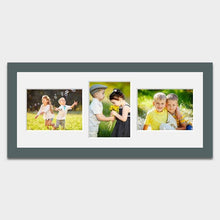 Load image into Gallery viewer, Multi Photo Picture Frame to hold 3 8&quot; x 6&quot; Mixed Photos in a Grey Wooden Frame - Multi Photo Frames
