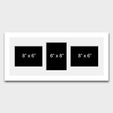 Load image into Gallery viewer, Multi Photo Picture Frame to hold 3 8&quot; x 6&quot; mixed photos in a White Wood Frame - Multi Photo Frames
