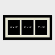 Load image into Gallery viewer, Multi Photo Picture Frame to Hold 3 8&quot;x10&quot; Photos in a Black Frame - Multi Photo Frames
