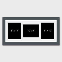 Load image into Gallery viewer, Multi Photo Picture Frame to Hold 3 8x10 Photos in a Dark Grey Wood Frame - Multi Photo Frames
