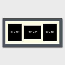 Load image into Gallery viewer, Multi Photo Picture Frame to Hold 3 8x10 Photos in a Dark Grey Wood Frame - Multi Photo Frames
