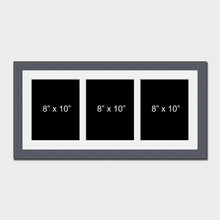 Load image into Gallery viewer, Multi Photo Picture Frame to Hold 3 8&quot;x10&quot; Photos in a Grey Wooden Frame - Multi Photo Frames
