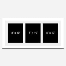 Load image into Gallery viewer, Multi Photo Picture Frame to Hold 3 8&quot;x10&quot; Photos in a White Wood Frame - Multi Photo Frames
