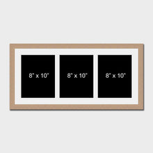 Load image into Gallery viewer, Multi Photo Picture Frame to Hold 3 8&quot;x10&quot; Photos in an Oak Veneer Frame - Multi Photo Frames
