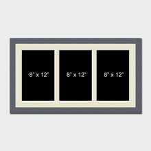 Load image into Gallery viewer, Multi Photo Picture Frame to Hold 3 8&quot;x12&quot; photos in a Grey Frame - Multi Photo Frames
