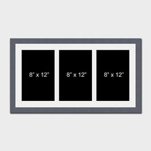 Load image into Gallery viewer, Multi Photo Picture Frame to Hold 3 8&quot;x12&quot; photos in a Grey Frame - Multi Photo Frames
