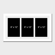 Load image into Gallery viewer, Multi Photo Picture Frame to Hold 3 8&quot;x12&quot; photos in a White Frame - Multi Photo Frames
