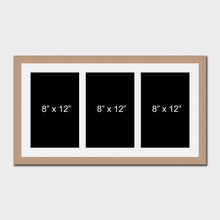 Load image into Gallery viewer, Multi Photo Picture Frame to Hold 3 8&quot;x12&quot; photos in an Oak Veneer Frame - Multi Photo Frames
