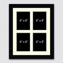 Load image into Gallery viewer, Multi Photo Picture Frame With 4 Apertures for 6&quot; x 8&quot; Photos in a Black Frame - Multi Photo Frames
