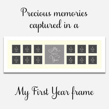 Load image into Gallery viewer, My First Year Baby Frame Holds 12 4x4 Instagram Size Photos in a 33mm White Frame - Multi Photo Frames
