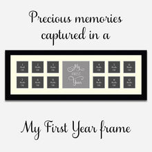 Load image into Gallery viewer, My First Year Multi Photo Picture Frame in a 33mm Black Frame - Multi Photo Frames
