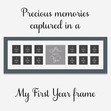 Load image into Gallery viewer, My First Year Multi Photo Picture Frame in a 40mm Dark Grey Frame - Multi Photo Frames
