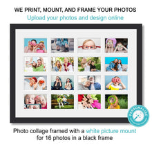 Load image into Gallery viewer, Personalised Photo Collage Printed and Framed for 16 Photos - Black Frame - Multi Photo Frames
