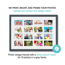 Load image into Gallery viewer, Personalised Photo Collage Printed and Framed for 16 Photos - Grey Frame - Multi Photo Frames
