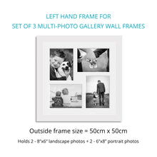 Load image into Gallery viewer, Photo Collage Frames - Set of 3 Multi Photo Frames in White Wood - Multi Photo Frames
