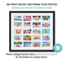Load image into Gallery viewer, Photo Collage Printed and Framed for 20 Photos in a Black Frame - Multi Photo Frames
